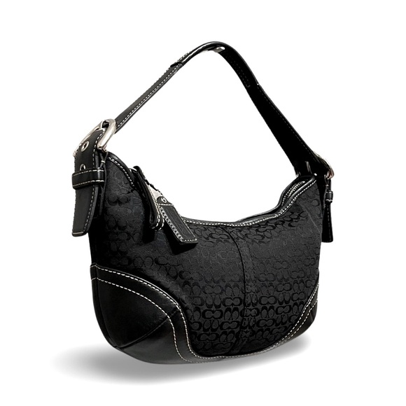 Coach Vintage Soho Leather & Signature Jacquard Mini Hobo Shoulder Bag - Picture 1 of 11